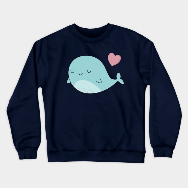 Kawaii Cute Blue Whale Crewneck Sweatshirt by happinessinatee